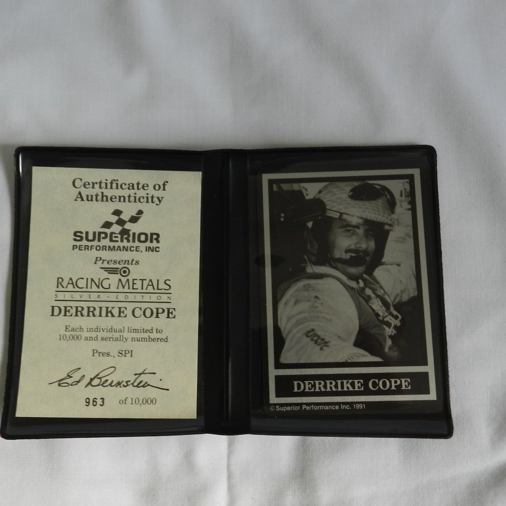 Superior Performance Racing Metal Card - 1991 Silver Ed.  Derrike Cope #963